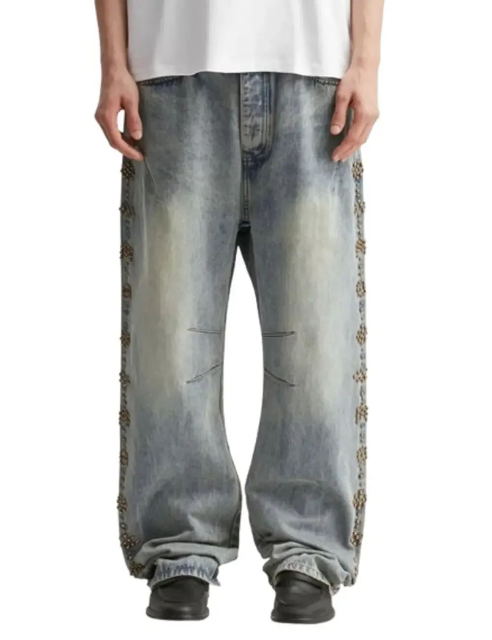 ADIDEM ASTERISKS Men's Rivet Chainstitch Selvedge Denim Jeans XXL Rust Wash NWOT